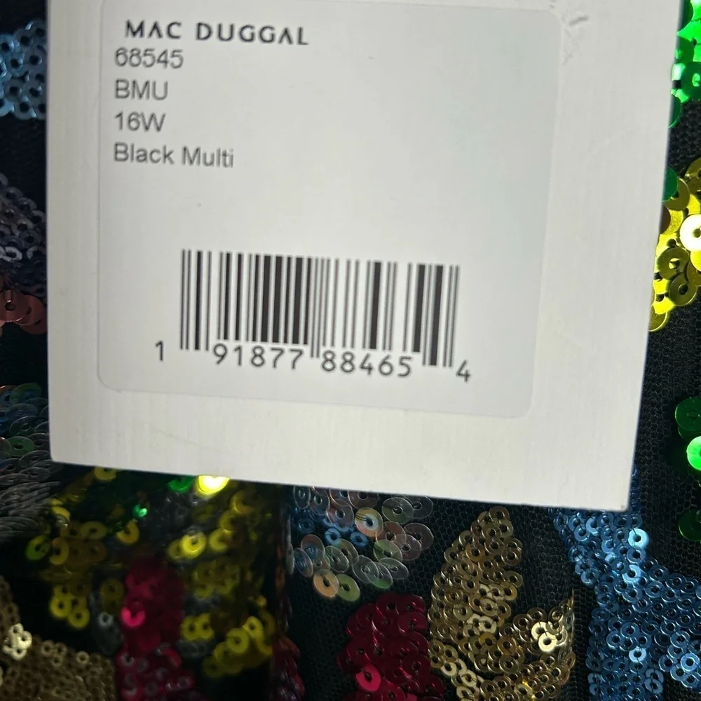 Mac Duggal 68545 NWT One Shoulder Floral Sequin Gown - Picture 6 of 7